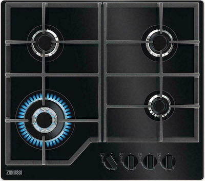 Zanussi ZGGN645K Autonomous Cooktop with Liquid Gas Burners 59x52cm