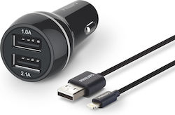 Philips Car Charger with Ports 2xUSB-A and Cable Lightning Philips Car Charger with Ports 2xUSB-A and Cable Lightning