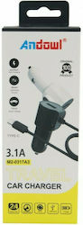 Andowl Зарядно за кола с Порт 1xUSB-A и Кабел Type-C Andowl Зарядно за кола с Порт 1xUSB-A и Кабел Type-C
