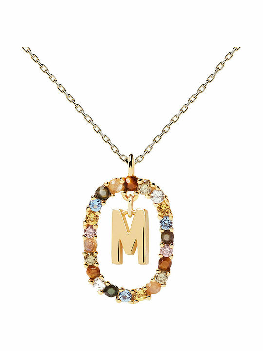 P D Paola Letter Collection "M" Charm Monogramm "Μ" aus Vergoldet Silber