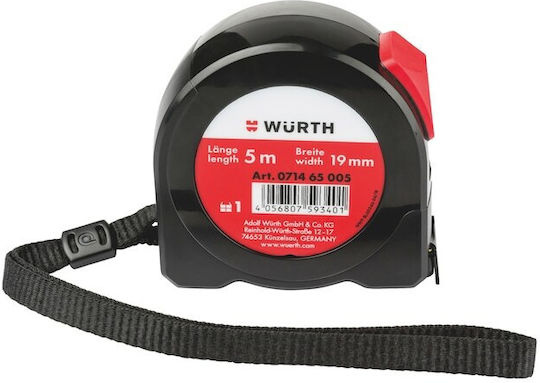 Wurth Tape Measure with Auto-Rewind 19mm x 5m