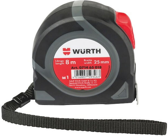 Wurth 2K PT18 Tape Measure with Auto-Rewind 25mm x 8m