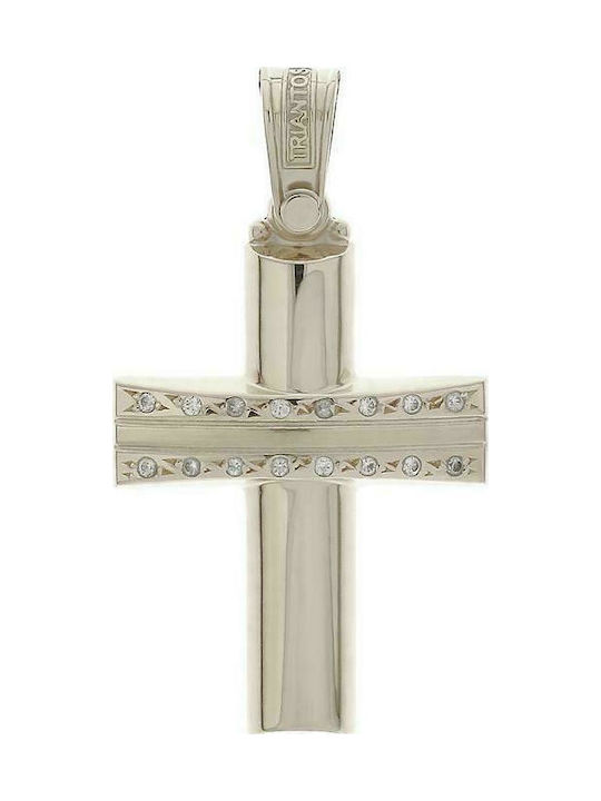 Q-Jewellery Damen Weißgold Kreuz 14K