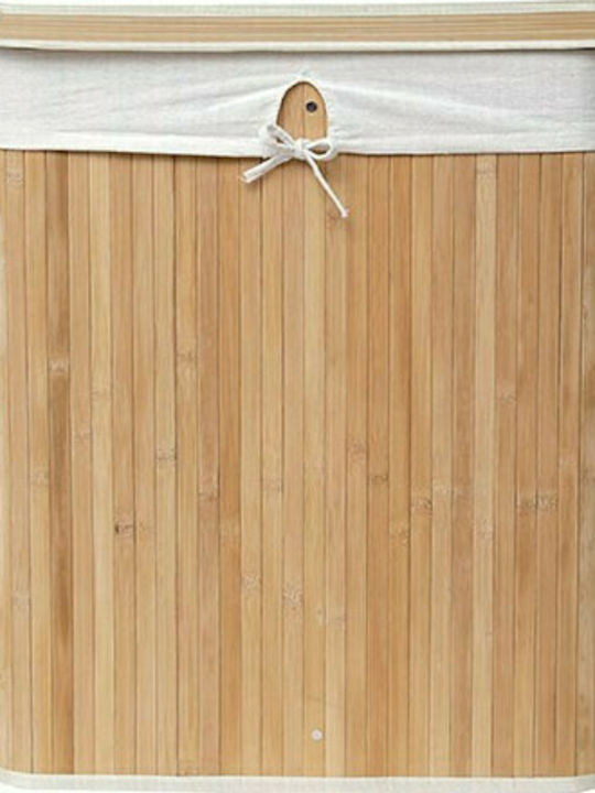 Eurocasa Wäschekorb aus Bamboo Faltbar mit Deckel 52x32x63cm Braun