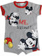 Disney Mickey Mouse Бебешко Боди Къс ръкав Сив