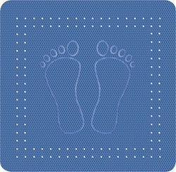Kleine Wolke Foot Shower Mat with Suction Cups Blue 55x55cm