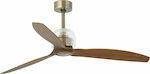 Faro Barcelona Deco Fan Smart 33398DWP Ceiling Fan 128cm Old Gold/Wood