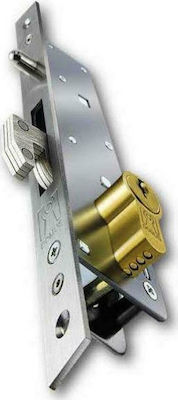 Domus Recessed Lock with Cylinder and Center 54mm Silver