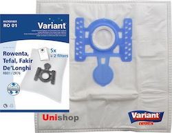 Unibags 640V Variant RO 01 Σακούλες Σκούπας 5τμχ Συμβατή με Σκούπα Delonghi / Fakir / Hoover / Juro-Pro / Rowenta