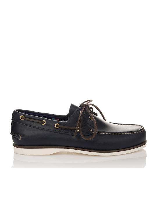 Sea & City Sea and City C4 Δερμάτινα Ανδρικά Boat Shoes σε Μπλε Χρώμα