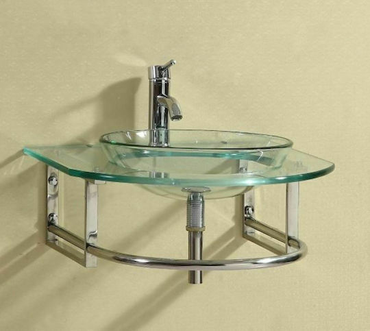 Gloria Glass Basin Full System Încorporat Chiuvetă Sticlă 60x60x50cm Transparent