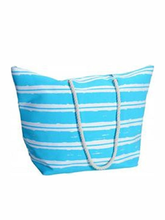 Ankor Stoff Strandtasche Blau mit Streifen