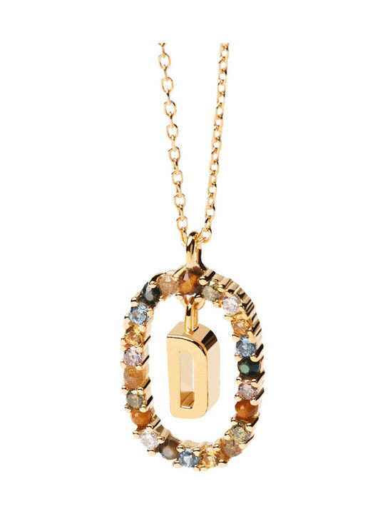 P D Paola Letter Collection D Necklace From Gold Plated Silver