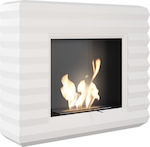 Kratki Pinus Tuv Indoor Floor Bioethanol Fireplace White 114x32x96cm