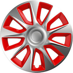 Versaco Stratos Car Hubcaps 13 Inches Red 4 Pieces
