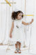 Baby u Rock Florentina Ivory Taufset Kleidung mit Haar-Accessoires & Kleid aus Spitze 2Stück