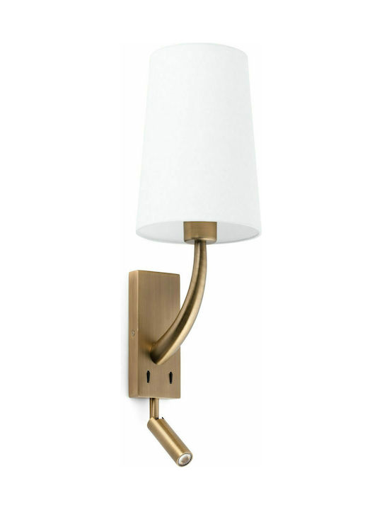 Faro Barcelona Modern Lamp Wall with Socket E27 and Switch Gold 7x21cm