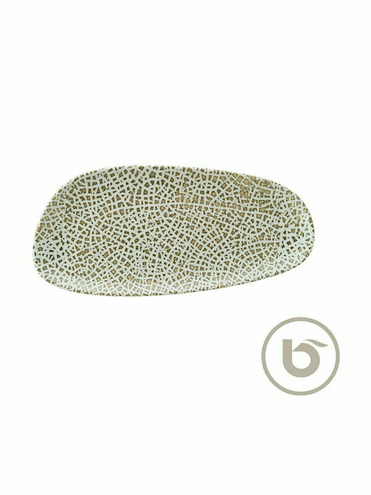 Bonna Lapya Serving Platter Oval made of Porcelain Beige 36x16cm