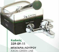 Axon Green Line Миксер Батерия Баня Пълен комплект Сребрист