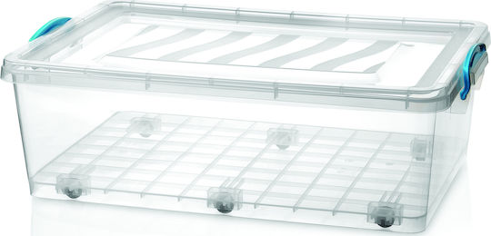 Viosarp Пластмаса Кутия за съхранение с колела и капак Прозрачен 61x40x20см 1бр