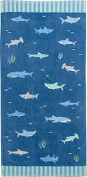 Stephen Joseph Kids Beach Towel Blue Sharks 152x76cm