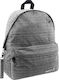 Must Reflective Grey Lines School Bag Backpack Junior High-High School in Gray color 22lt