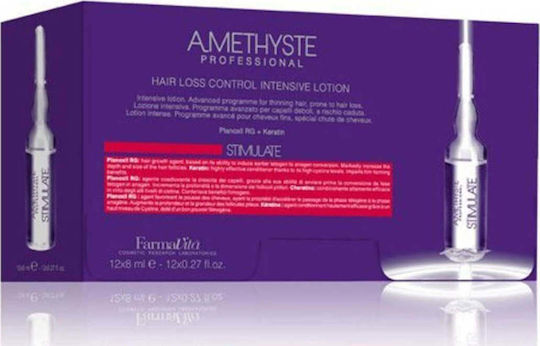 Farmavita Amethyste Stimulate Hair Loss Control Hair Ampoules Against Hair Loss 12x8ml