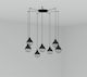 Faro Barcelona Pendant Chandelier for 7 Bulbs E27 Black