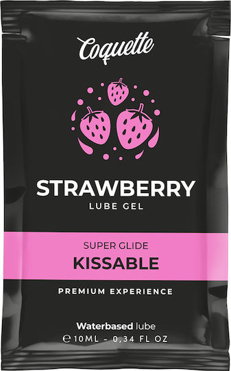 Coquette Water-Based Kissable Lube Gel Strawberry Water-Based Gel Lubricant 10ml
