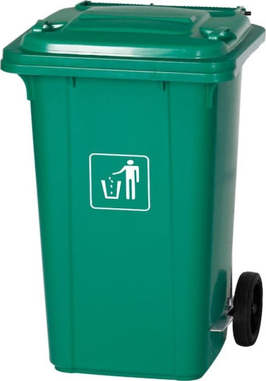 Mopatex Plastic Wheeled Waste Bin 100lt with Pedal Green