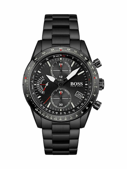 Boss Pilot Ανδρικό Ρολόι 44mm Χρονογράφος Μπατα...