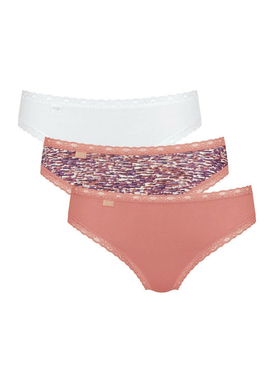 24/7 Weekend Tai Βαμβακερά Women's Slip 3Pack with Lace Coral/White