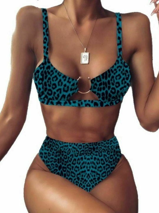 Bikini Set Leopard Blue