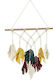 Espiel Macrame Hanging Wall Decor Handmade Red Fabric 40x45cm