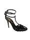 Alessandra Paggioti Patent Leather Women's Sandals 50050 with Ankle Strap Black