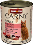 Animonda Carny Wet Food for Adult Cats In Can with Turkey / Shrimps / Chicken Adult 1pc 800gr