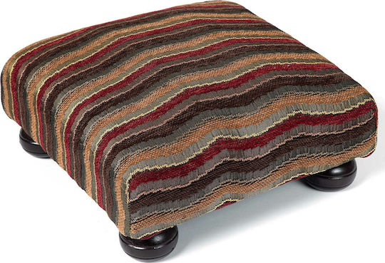 Stoff Fußhocker 602 Welle Braun 30x30x14cm