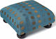 Stool Footstool Upholstered with Fabric 602 Πουά Raff 30x30x14cm