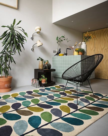 Orla Kiely Stem Kingfisher Χειροποίητο Χαλί Ορθογώνιο Μάλλινο Multi 160x230cm