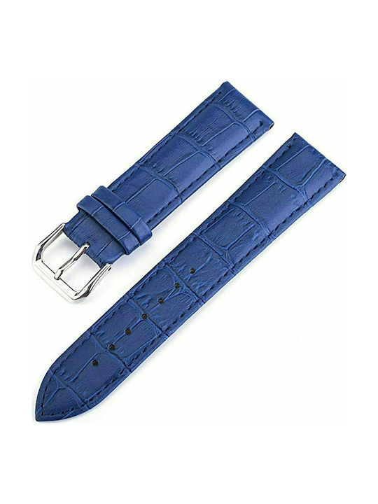 LURAKE LEATHER BLUE,CROKO, 20mm.