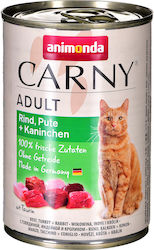 Animonda Carny Adult Nasses Katzenfutter für Katze in Dose mit Rindfleisch, Türkei und Kaninchen 400gr