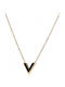 Art Collection Geometric Necklace Made of Gold Plated Steel Black