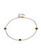 Oxzen Gold Plated Foot Chain from Stainless Steel Black 24cm