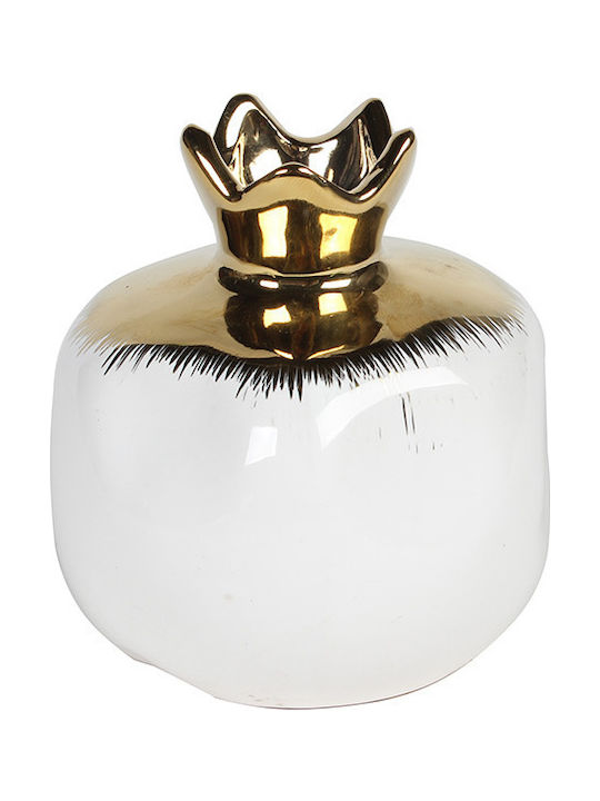 Keskor Tabletop Lucky Charm Pomegranate Gold/ White Ceramic 9x10cm 1pcs