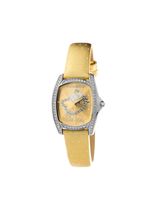 Chronotech Watch with Yellow Leather Strap