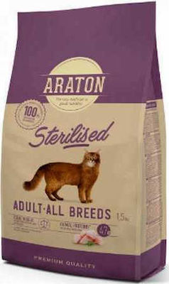 Araton Sterilised Dry Food for Adult Neutered Cats with Chicken 1.5kg