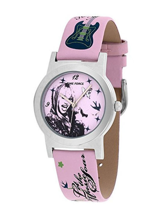 Time Force Damen Uhr mit Rosa Lederarmband