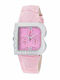 Women's Watch with Pink Leather Strap