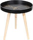 Rund Beistelltisch Holz Black - Gold L38xB38xH43cm