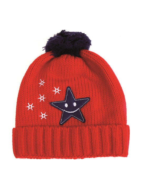 Children's knitted cap 19020 - Red